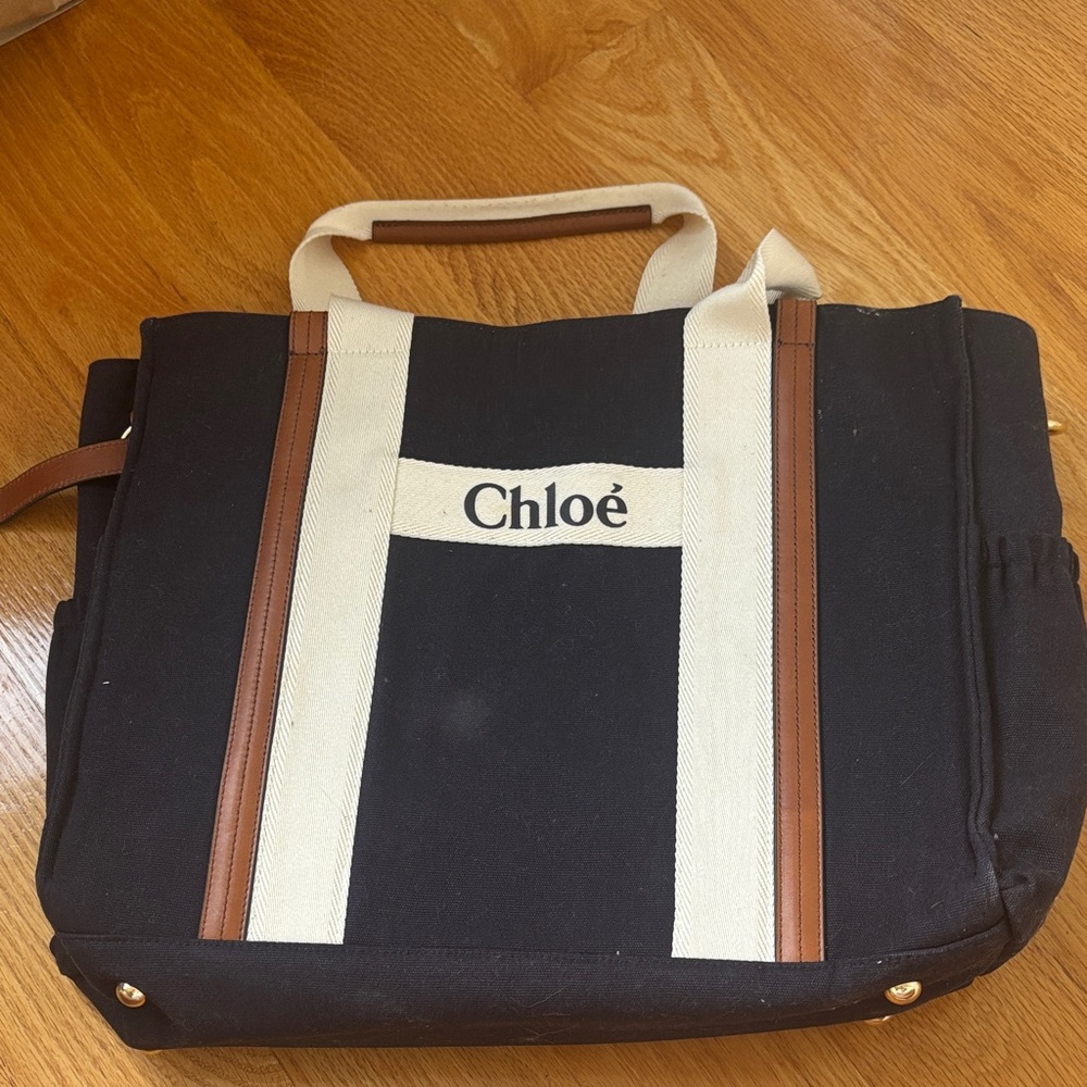 Chloe navy and Cream Baby Bag